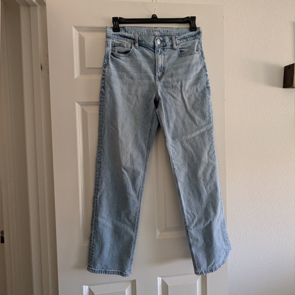 AE Stretch Super High-Waisted Straight Jean - Size 8 - in Light Repair - Picture 5 of 8
